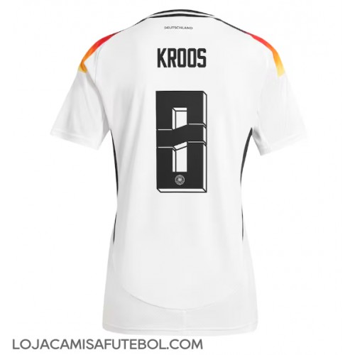 Camisa de Futebol Alemanha Toni Kroos #8 Equipamento Principal Mulheres Europeu 2024 Manga Curta